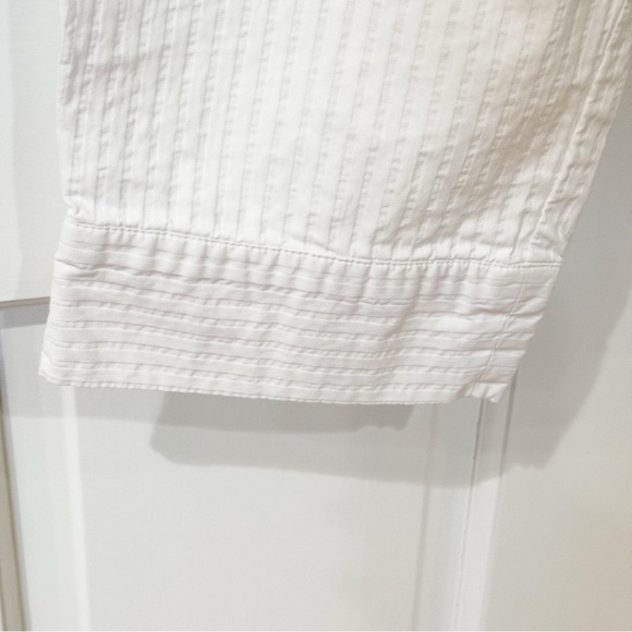 Standard James Perse White Ankle Cropped Seersucker 100% Cotton size 3 Large - Picture 4 of 10